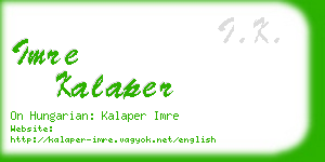 imre kalaper business card